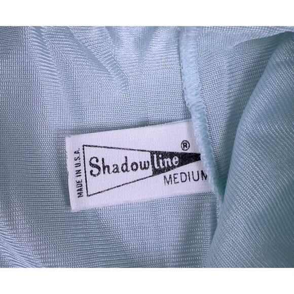 VINTAGE Light Blue Flutter Sleeves SHADOWLINE Mid Length NIGHTGOWN Size Medium - Picture 5 of 8